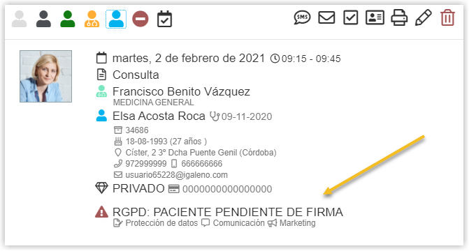 Cumplimiento RGPD en la Ficha de Cita del Paciente